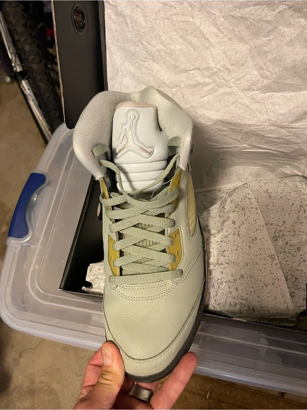 Air Jordan 5 Style Jade Horizon Basketball Sneakers